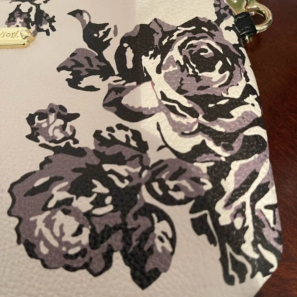 Betsey Johnson black and white rose clutch/crossbody - Picture 4 of 7
